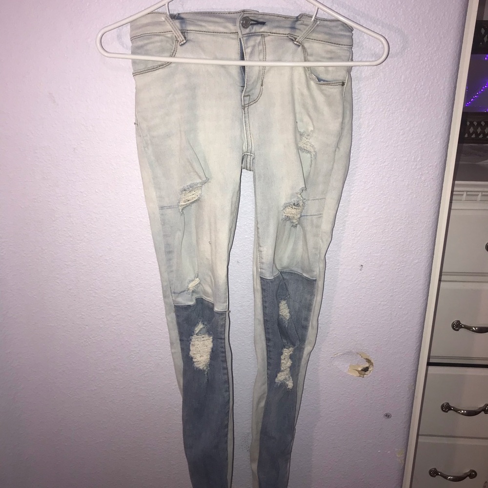 pacsun two colored skinny jeans